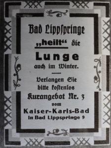 Kaiser-Karls-Bad, Werbeanzeige ca. 1927